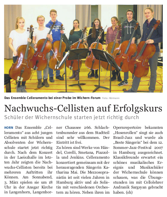 Bild Zeitungsbericht: Hamburger Wochenblatt, Ausgabe 9, 28. Februar 2018