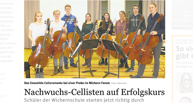 Nachwuchs-Cellisten auf Erfolgskurs, Hamburger Wochenblatt, Ausgabe 9, 28. Februar 2018